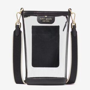 Kate Spade Clare North South Zip Phone Crossbody Clear See Through Purse KG085